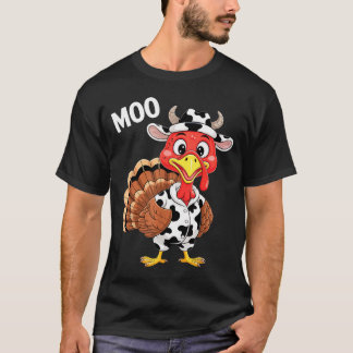 Camiseta Turkey Moo Shirt Adult Men Women Kids Funny Thanks