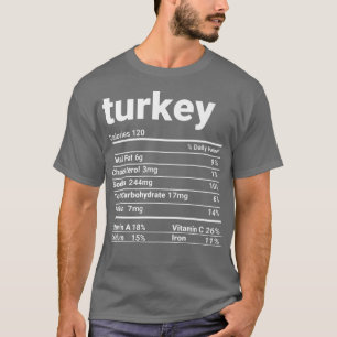 Camiseta Turkey Nutrition Facts Thanksgiving Costume
