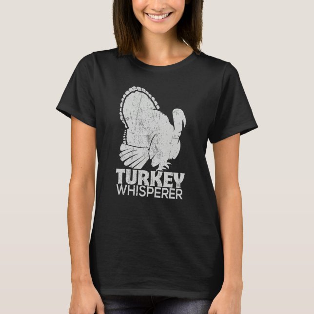 Camiseta Turkey Pilgrim Farmer Animal  Hunting Distressed (Frente)