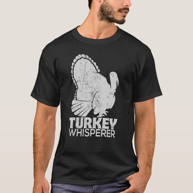Camiseta Turkey Pilgrim Farmer Animal  Hunting Distressed (Frente)