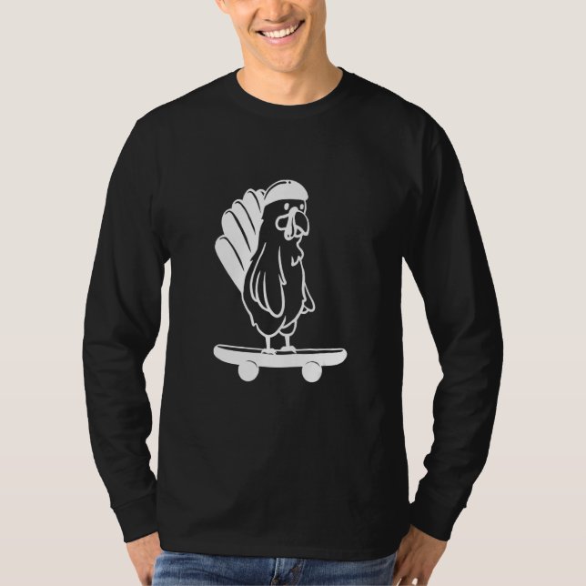 Camiseta Turkey Skater Line Thanksgiving Day Skateboard Aut (Frente)
