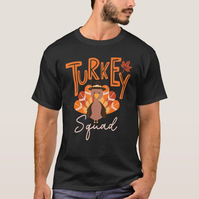 Camiseta Turkey Squad  Thanksgiving Day Run Pilgrim (Frente)