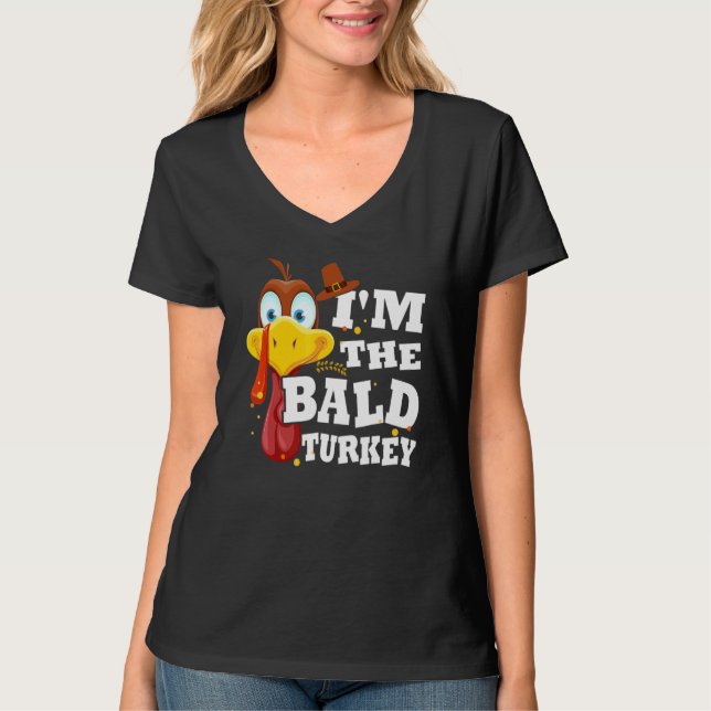 Camiseta Turkey Trot For Men Women I'm The Bald Turkey Fami (Frente)