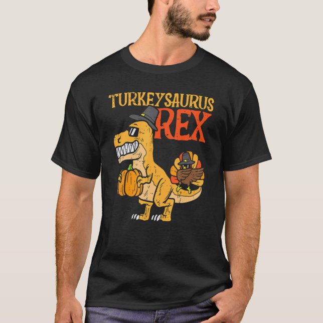 Camiseta Turkeysaurus Rex Dab Turquia Dino Toddler Boys Tha (Frente)