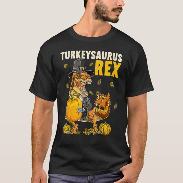 Camiseta Turkeysaurus Rex Dab Turquia Dino Toddler Boys Tha (Frente)