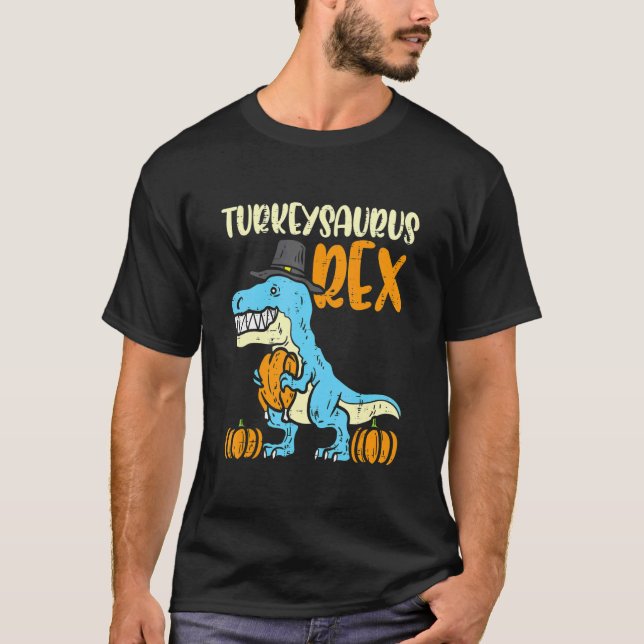 Camiseta Turkeysaurus Rex Dab Turquia Dino Toddler Boys Tha (Frente)