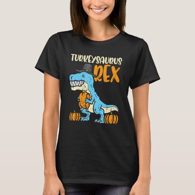 Camiseta Turkeysaurus Rex Dab Turquia Dino Toddler Boys Tha (Frente)