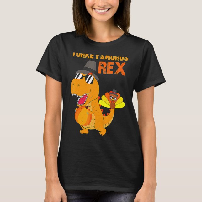 Camiseta Turkeysaurus Rex Dab Turquia Dino Toddler Boys Tha (Frente)