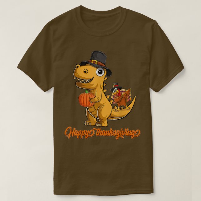 Camiseta Turkeysaurus Tre Turkey Dino Toddler Boy feliz Tha (Frente do Design)