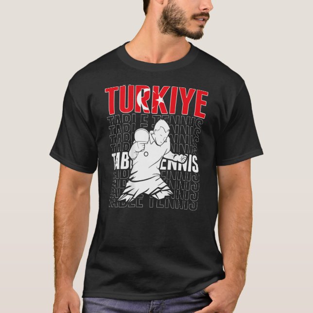 Camiseta Turkiye Mesa de Suporte à Turquia Ping Pong Te (Frente)