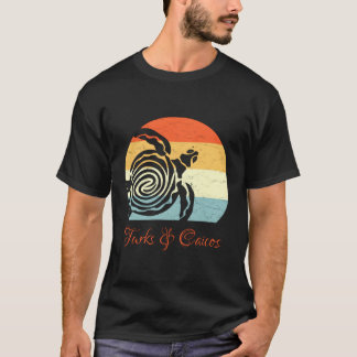 Camiseta Turks Caicos Férias de Tartarugas do Mar Caribe