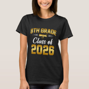 Camiseta Turma da 8ª Série de 2026 Estudante Graduado Escol