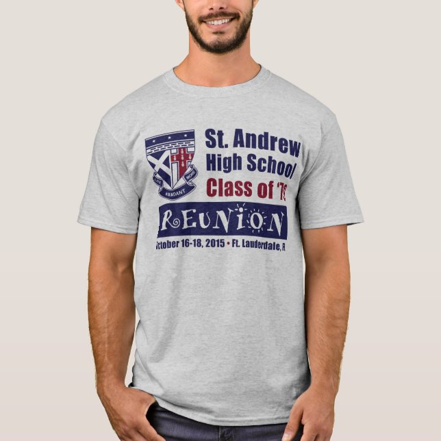 Camiseta Turma da escola secundária de St Andrew da reunião (Frente)