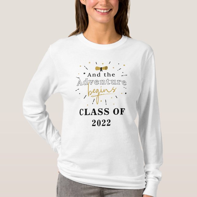 Camiseta Turma de 2022 Graduado E A Aventura Começa (Frente)