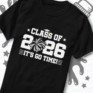 Camiseta Turma de 2026 Cinza Cheer Graduação É Hora de Ir