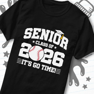 Camiseta Turma de 2026 É Hora de Ir Beisebol Graduado