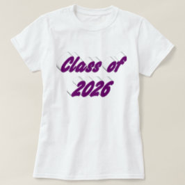 Camiseta turma de 2026 formatura tipografia roxa