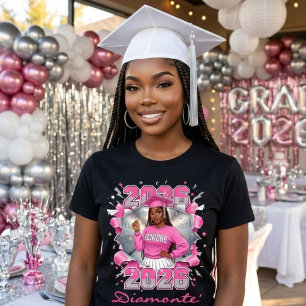 Camiseta Turma de 2026 Pink & Silver Formatura de Graduação