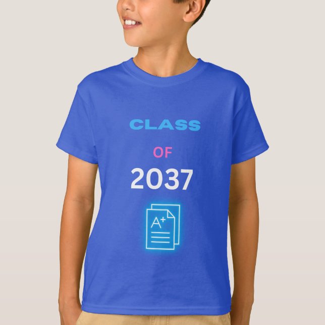 Camiseta Turma de 2037 Com boletim (Frente)