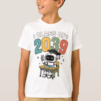 Camiseta Turma de 2039 Robô Futuro Graduado Formatura