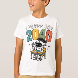 Camiseta Turma de 2040 Futuro Graduado Robô Graduação