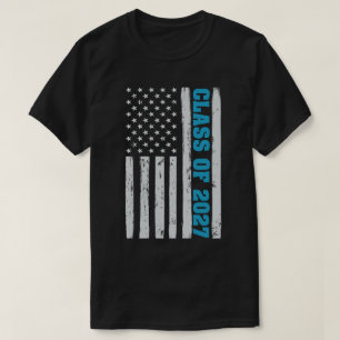 Camiseta Turma De Formatura De 2027 Senior Bandeira America