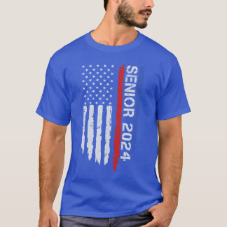 Camiseta Turma de Graduação 2024 Bandeira Americana Senior