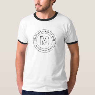 Camiseta Turma de Graduados de 20XX Monograma Moderno Perso