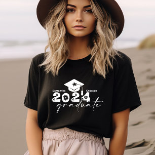 Camiseta Turma de Graduados Personalizada de 2024 Preto e B