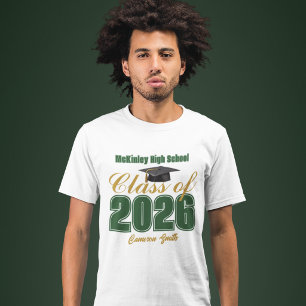 Camiseta Turma de Ouro Verde de 2026 Graduado Personalizado
