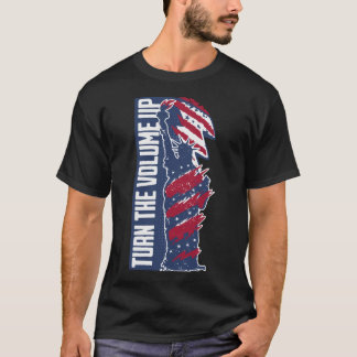 Camiseta  Turn The Volume Up Newyork Lover Patriotic US 