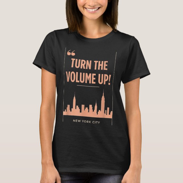 Camiseta Turn The Volume Up Nyc Skyline Zohran Mamdani For  (Frente)