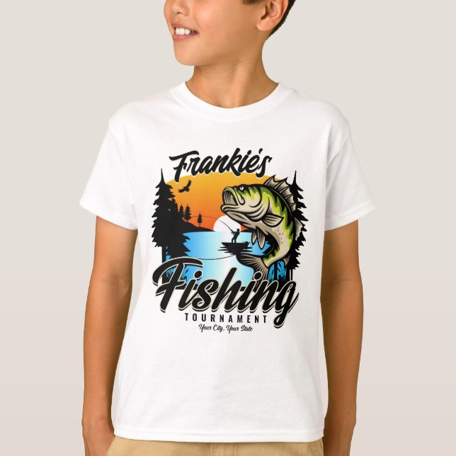 Camiseta Turnê de Pesca Personalizada Truta de Anglas de Pe (Frente)