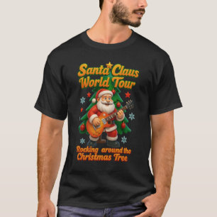 Camiseta Turnê Mundial do Papai Noel Rocking Around The Chr