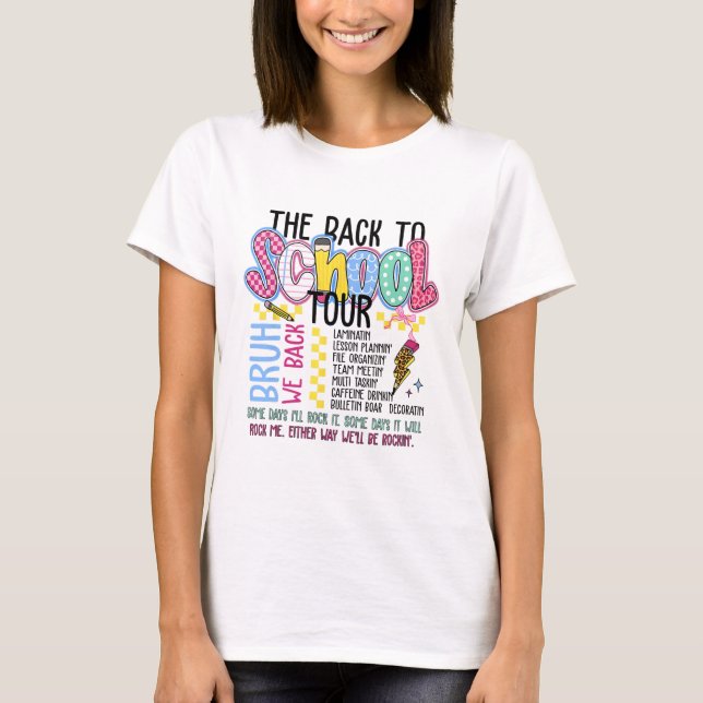 Camiseta Turnê Retro Relâmpago de Volta às Aulas Professor  (Frente)