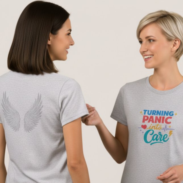 Camiseta Turning Panic into Care Frontline Nurse T-Shirt (Criador carregado)