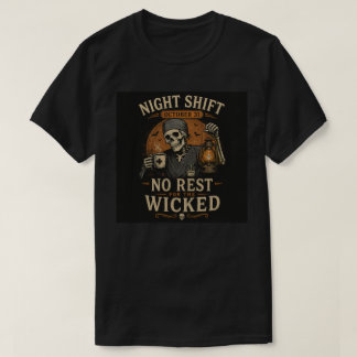 Camiseta Turno da Noite 31 de Outubro Esqueleto de Hallowee
