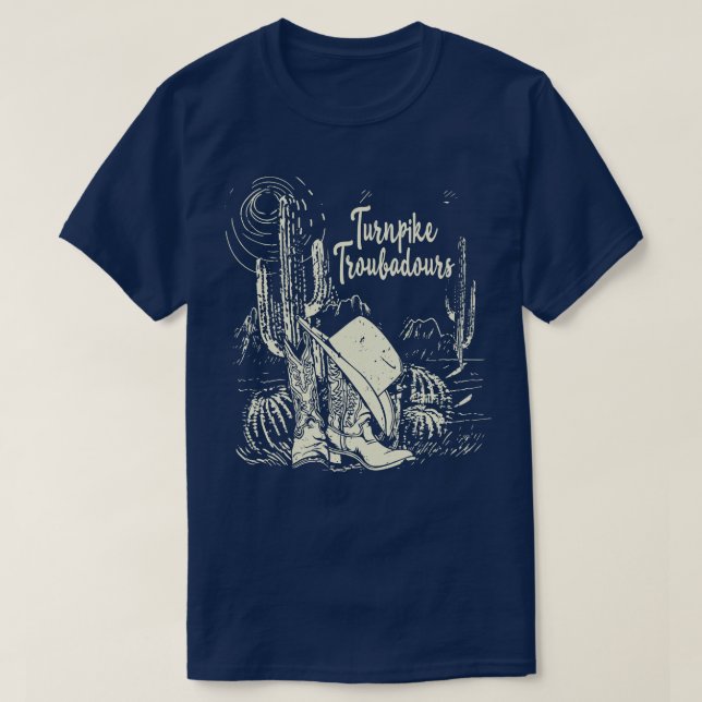 Camiseta Turnpike Troubadours Desert Western Cactus Boots M (Frente do Design)