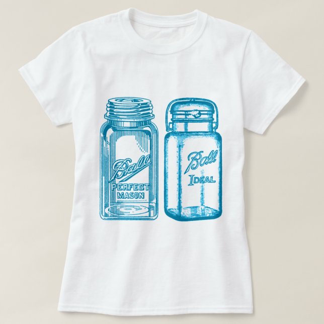 Camiseta Turquesa Canning Jars (Frente do Design)
