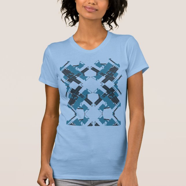 Camiseta Turquesa Charcarboneto Crisscross inspirado no sud (Frente)