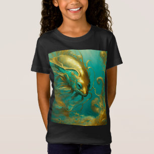 Camiseta Turquesa - Criatura Do Mar Surreal - Teto De Bebê