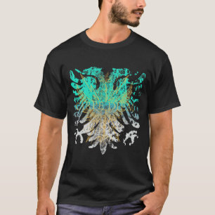 Camiseta Turquesa E Griffin Dourado A Preto