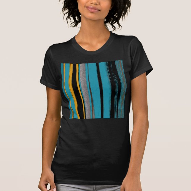 Camiseta Turquesa E Negra - Abstrato (Frente)