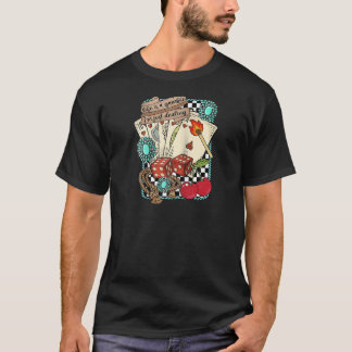 Camiseta Turquesa Retro Ocidental Oeste Selvagem Cowboy Cow
