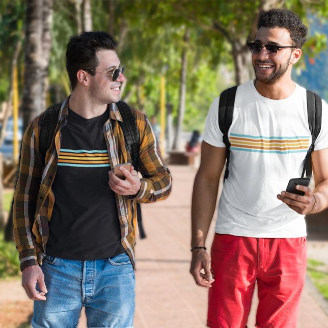 Camiseta Turquesa Retroativa e Faixa Laranja (looks great in black or white. what color will you choose?)