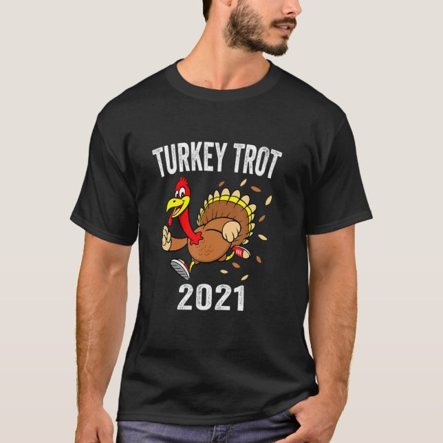 Camiseta Turquia 2021 Ação de Graças Turquia Trot Kids Adul (Frente)