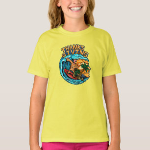 Camiseta Turquia a Andar a Surf nas Ondas do Oceano