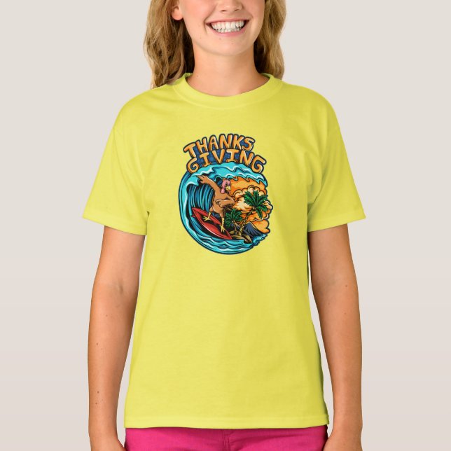 Camiseta Turquia a Andar a Surf nas Ondas do Oceano (Frente)