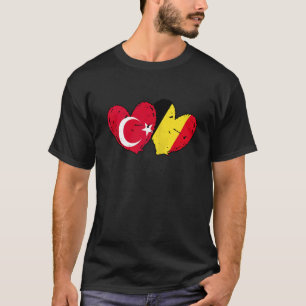 Camiseta Turquia Bélgica Ama Coração Turca Belga Dual Nat