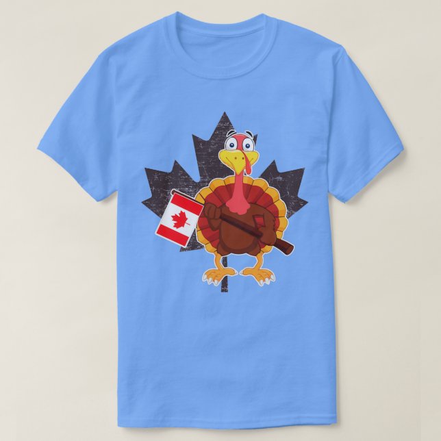 Camiseta Turquia com bandeira canadense Legal Ação de Graça (Frente do Design)